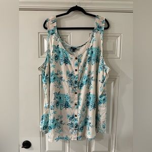 Torrid 5 Blue Floral Tank